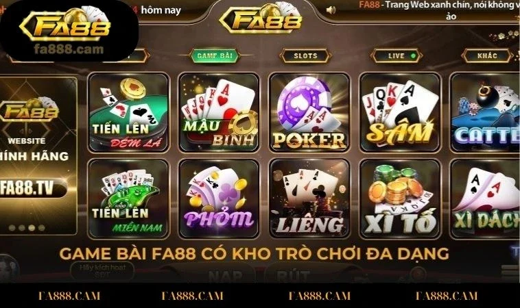 game bai fa88 co kho tro choi Game bài FA88 có kho trò chơi đa dạng