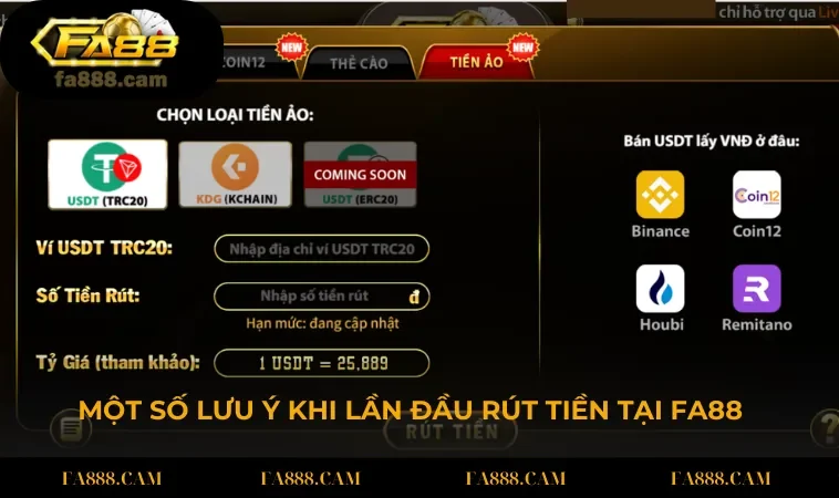 rut tien fa88 luu y 1 Một số lưu ý khi lần đầu rút tiền tại cổng game FA88