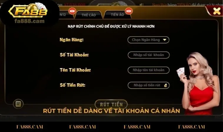 rut tien Rút tiền dễ dàng về tài khoản cá nhân